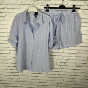 CONJUNTO ALGODON BORDADO AZUL