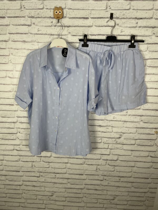 CONJUNTO ALGODON BORDADO AZUL