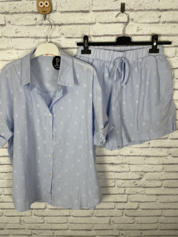 CONJUNTO ALGODON BORDADO AZUL - Imagen 2
