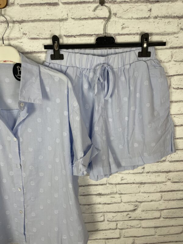CONJUNTO ALGODON BORDADO AZUL - Imagen 3