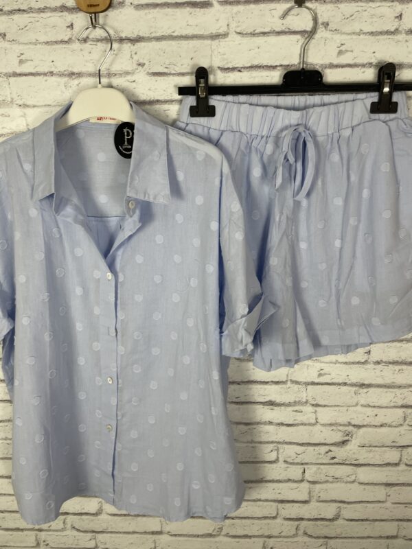 CONJUNTO ALGODON BORDADO AZUL - Imagen 4