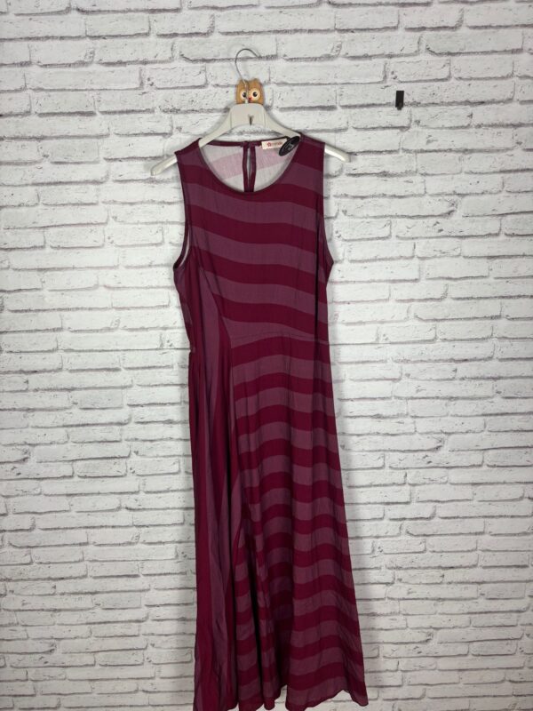 VESTIDO RAYAS CIRUELA