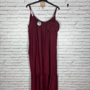 VESTIDO VOLANTE FLOR CIRUELA