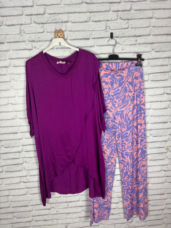 CONJUNTO TOP ASIMETRICO Y PANTALON