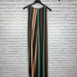 VESTIDO RAYAS PUNTO DE SEDA MARRON