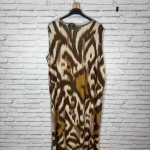 VESTIDO ETNICO PUNTO DE SEDA MARRON