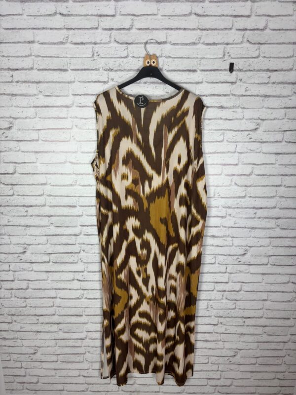 VESTIDO ETNICO PUNTO DE SEDA MARRON