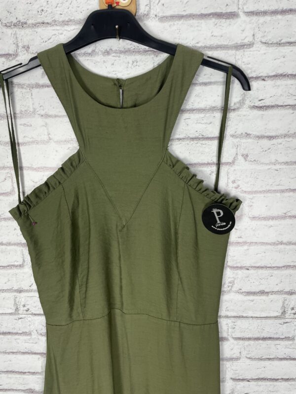 VESTIDO CRUZADO CON VOLANTITO VERDE - Imagen 4