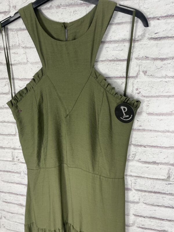 VESTIDO CRUZADO CON VOLANTITO VERDE - Imagen 3