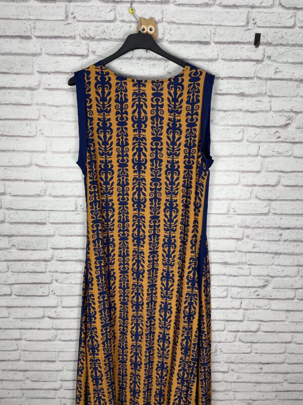 VESTIDO ESTAMPADO ABANICO MARINO Y MOSTAZA - Imagen 2