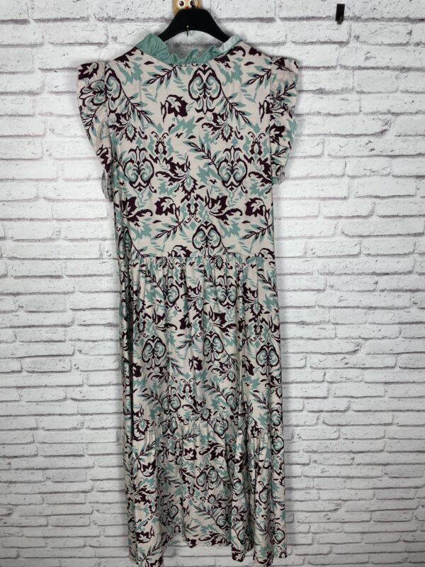 VESTIDO ESTAMPADO VOLANTITOS TURQUESA - Imagen 4