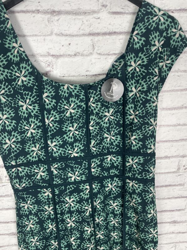 VESTIDO ESTAMPADO MARINO Y TURQUESA CON CINTAS - Imagen 2