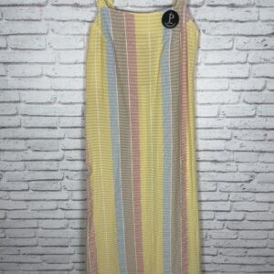 VESTIDO RAYAS TONOS AMARILLO Y AZUL
