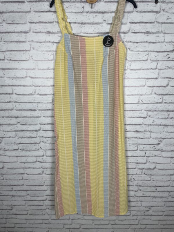 VESTIDO RAYAS TONOS AMARILLO Y AZUL