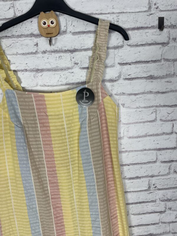 VESTIDO RAYAS TONOS AMARILLO Y AZUL - Imagen 2