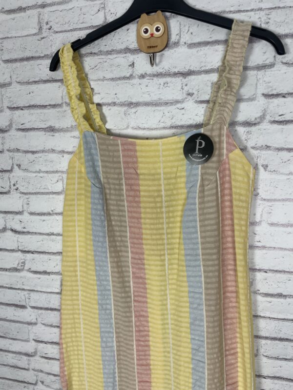 VESTIDO RAYAS TONOS AMARILLO Y AZUL - Imagen 4