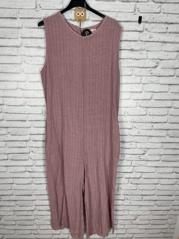 MONO LINO RAYAS ROSA BOTONES MADERA