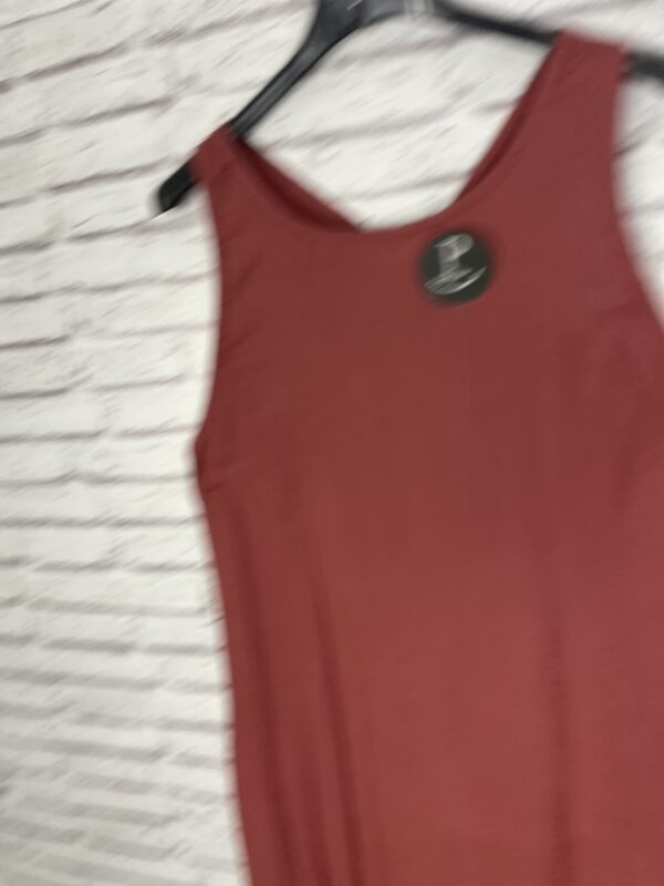 VESTIDO LINO CRUZADO TEJA - Imagen 2