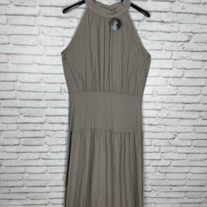 VESTIDO LINO DETALLE FAJIN BEIG