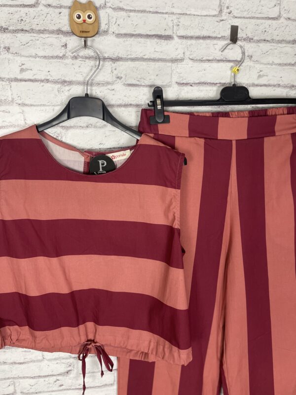 CONJUNTO RAYAS CIRUELA Y CORAL - Imagen 3