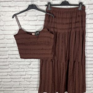 CONJUNTO ENCAJE MARRON