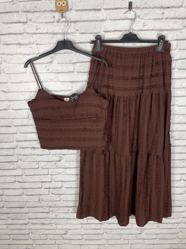CONJUNTO ENCAJE MARRON