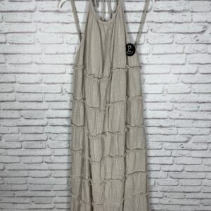 VESTIDO LINO VOLANTITOS BEIG