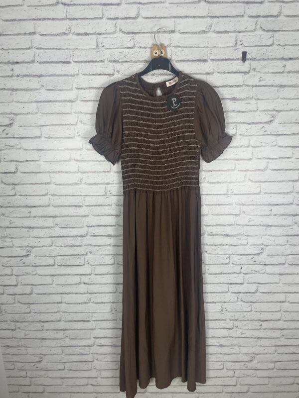 VESTIDO NIDO DE ABEJA MARRON - Imagen 3