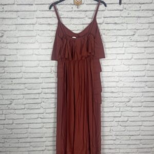 VESTIDO VOLANTES TEJA