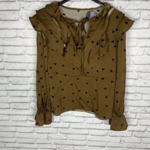 CAMISA CORAZONES CAMEL Y NEGRA