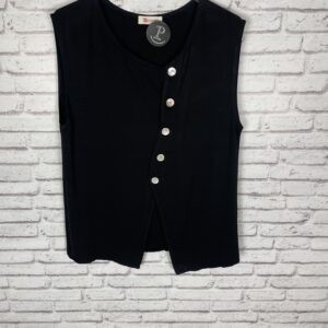 CAMISA BOTONES CRUZADA NEGRA