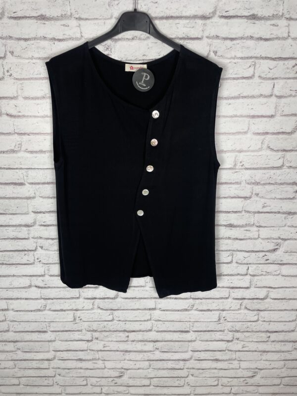CAMISA BOTONES CRUZADA NEGRA