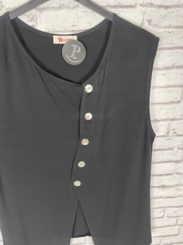 CAMISA BOTONES CRUZADA NEGRA - Imagen 3