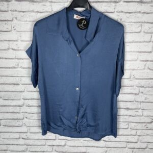 CAMISA SATINADA AZUL