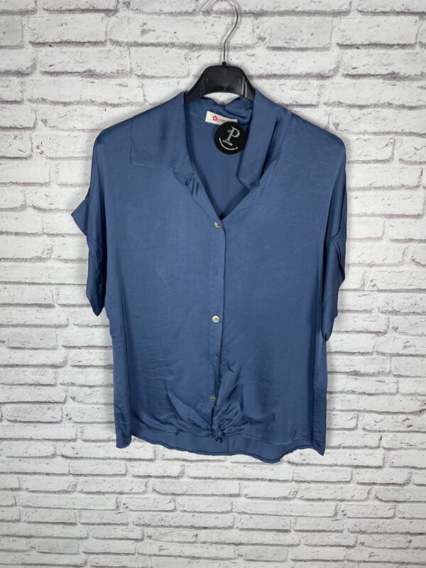 CAMISA SATINADA AZUL