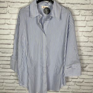 CAMISA CAMISERA RAYAS CELESTE Y BLANCA