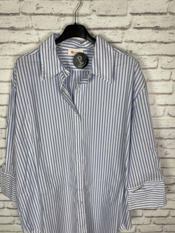 CAMISA CAMISERA RAYAS CELESTE Y BLANCA - Imagen 2