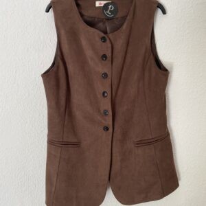 CHALECO ANTELINA BOTONES MARRON