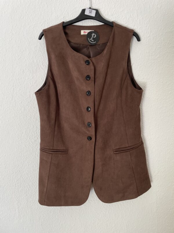 CHALECO ANTELINA BOTONES MARRON
