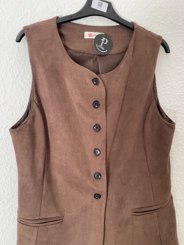 CHALECO ANTELINA BOTONES MARRON - Imagen 2