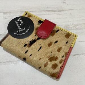 MONEDERO PIEL CON PELO TONOS MARRONES