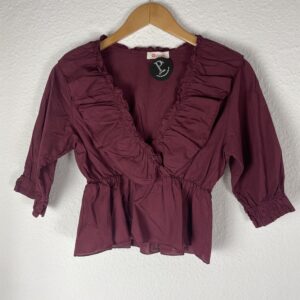 BLUSA VOLANTE BURDEOS