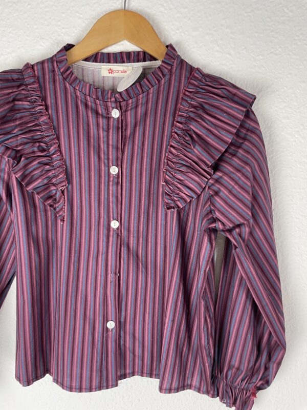 CAMISA RAYAS CIRUELA Y AZUL - Imagen 2