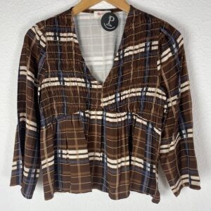 CAMISA CUADROS MARRON Y AZUL
