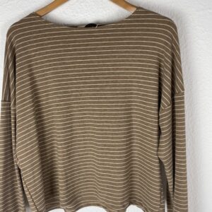 CAMISETA RAYAS CAMEL Y BLANCA