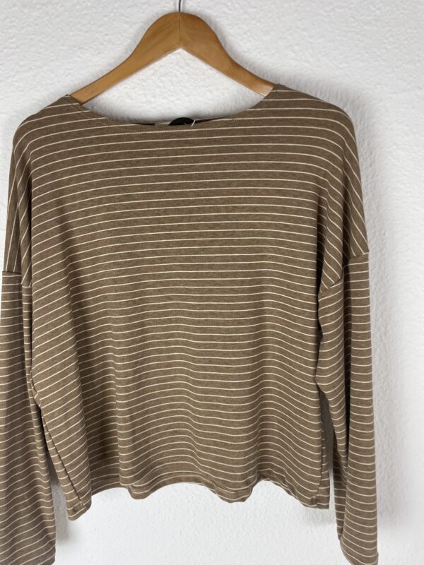 CAMISETA RAYAS CAMEL Y BLANCA