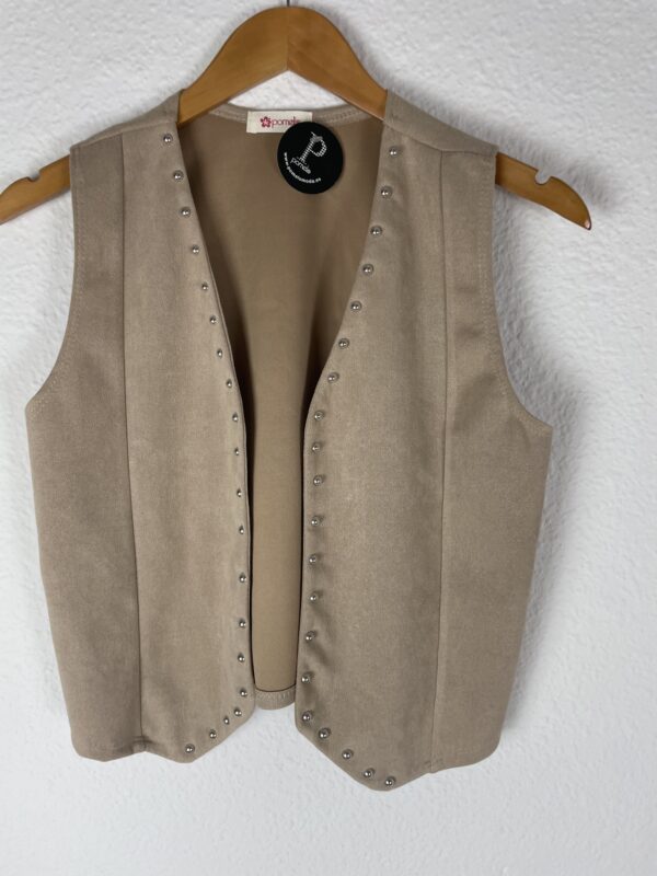 CHALECO BEIG TACHUELAS - Imagen 2