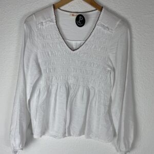 CAMISA NIDO DE ABEJA BLANCA