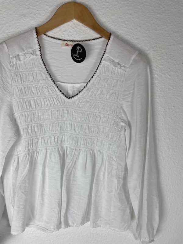 CAMISA NIDO DE ABEJA BLANCA - Imagen 3