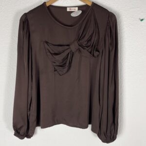 CAMISA SATINADA LAZO MARRON